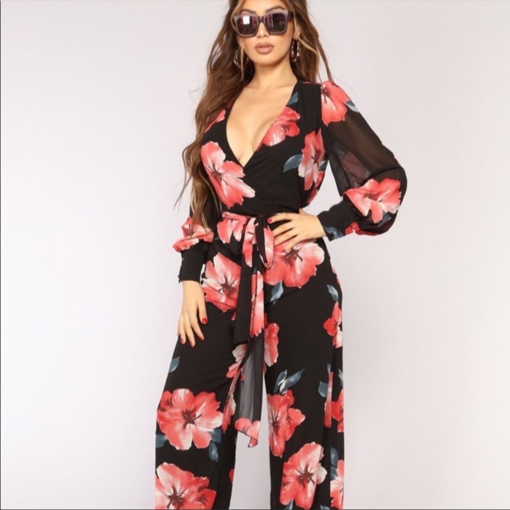 Fashion Nova Moonshine Chiffon Jumpsuit